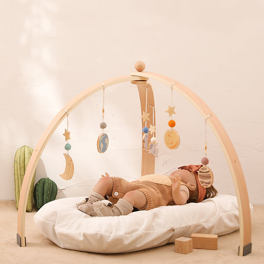 Triangle Rack Wooden Fitness Equipment Newborn Baby Crib Toy