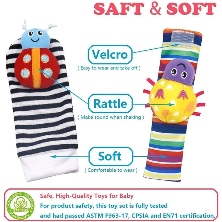 Baby Foot Wrist Rattles Set - MomChecklist