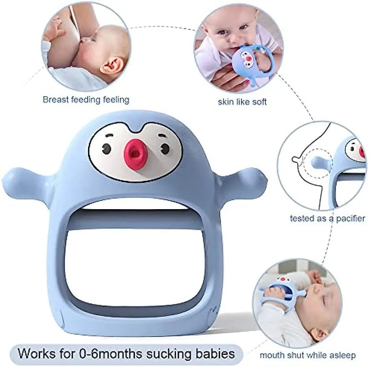 Smiley Penguin Baby Hand Never-Drop Teether-momchecklist