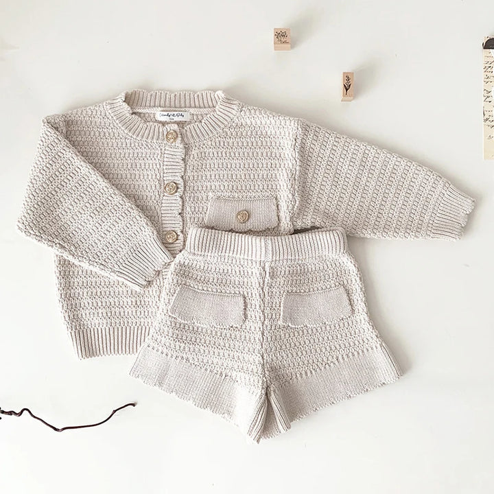 Girls Knit Suit Clothing Set - White | momchecklist.com