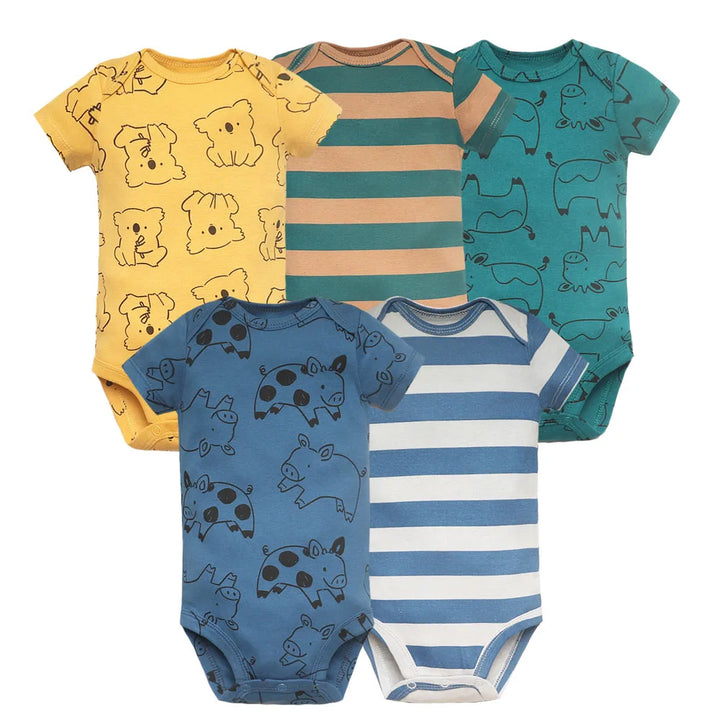 5pcs/lot Baby Cotton Bodysuit Boy Girl Fashion - MomChecklist