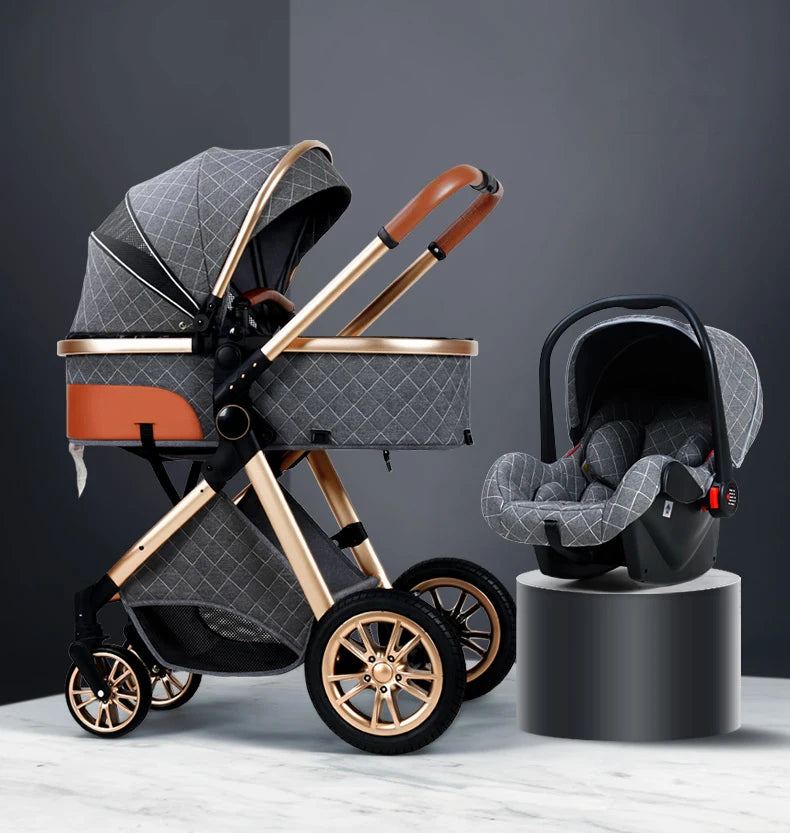 New 3 in 1 Baby Stroller High Landscape Carriage Light Newborn Pram Shock Proof Two Way 2 in 1 Kid Car Baby Comfort Cart 2024