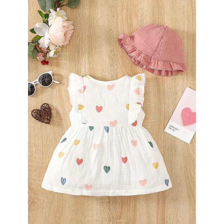 2PCS Love Print Dress Clothes Set for Newborn Baby Girls - Momchecklist