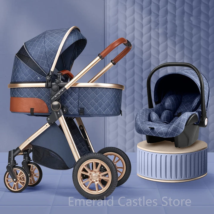 3 in 1 Baby Stroller High Landscape Carriage - Momchecklist