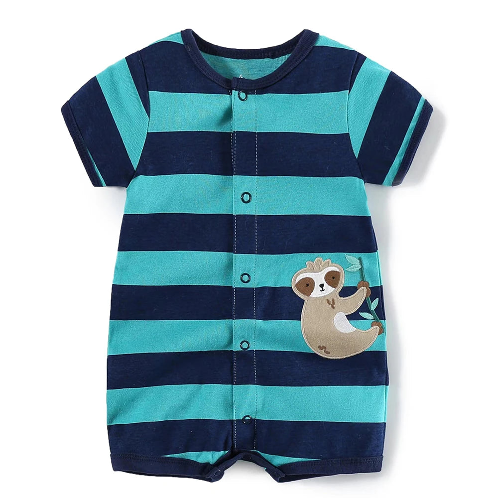 Summer Baby Rompers Short Sleeve Cartoon for boys and girls