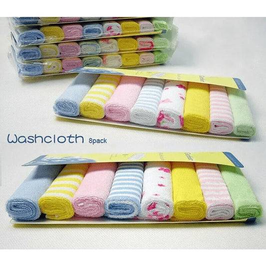 8PCS Baby Washcloths Soft Face Towels Natural Cotton
