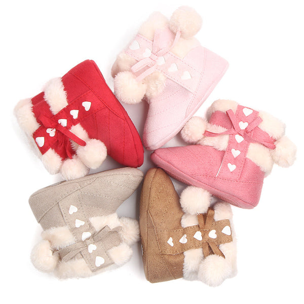 Bowknot Christmas Boots Baby Toddler Shoes